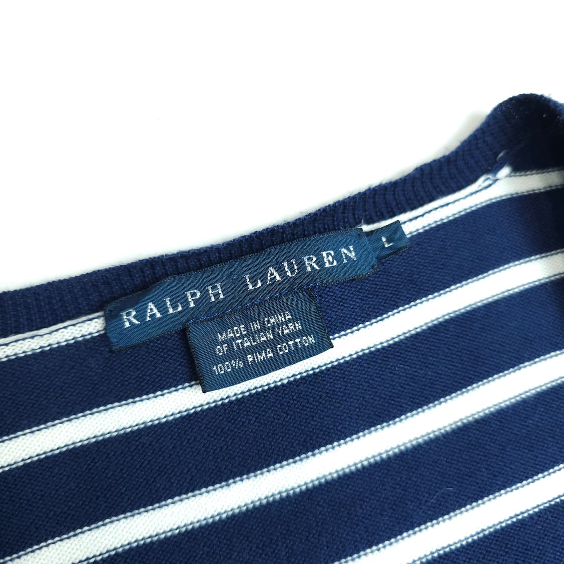 [택포]폴로 피마코튼 브이넥 니트 L 상품이미지3