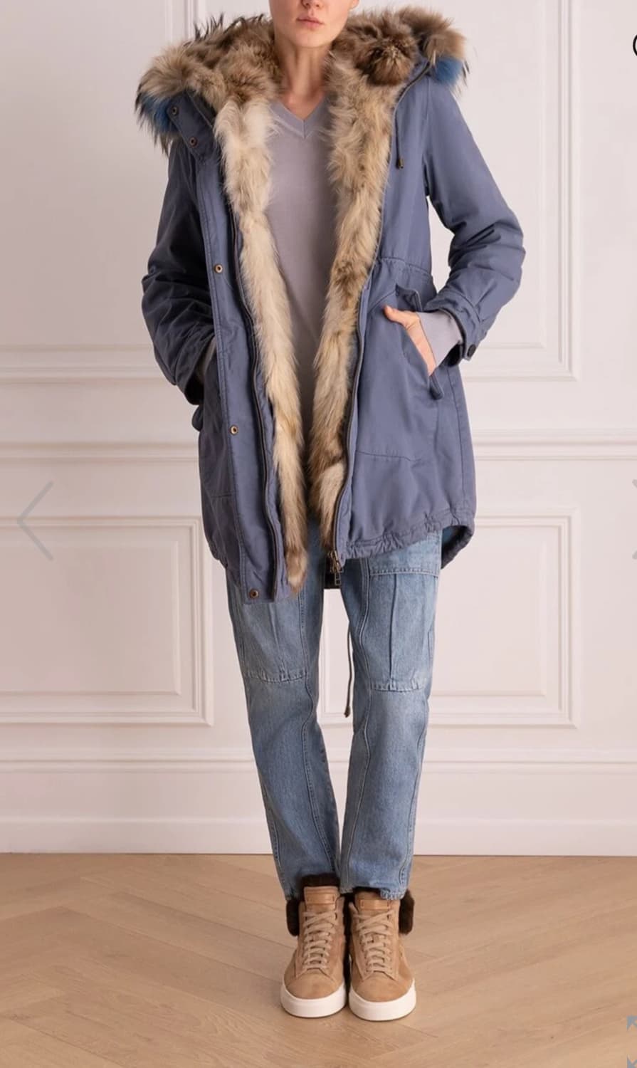 알렉산드라 샤모니 라쿤퍼 파카 S 상품이미지3