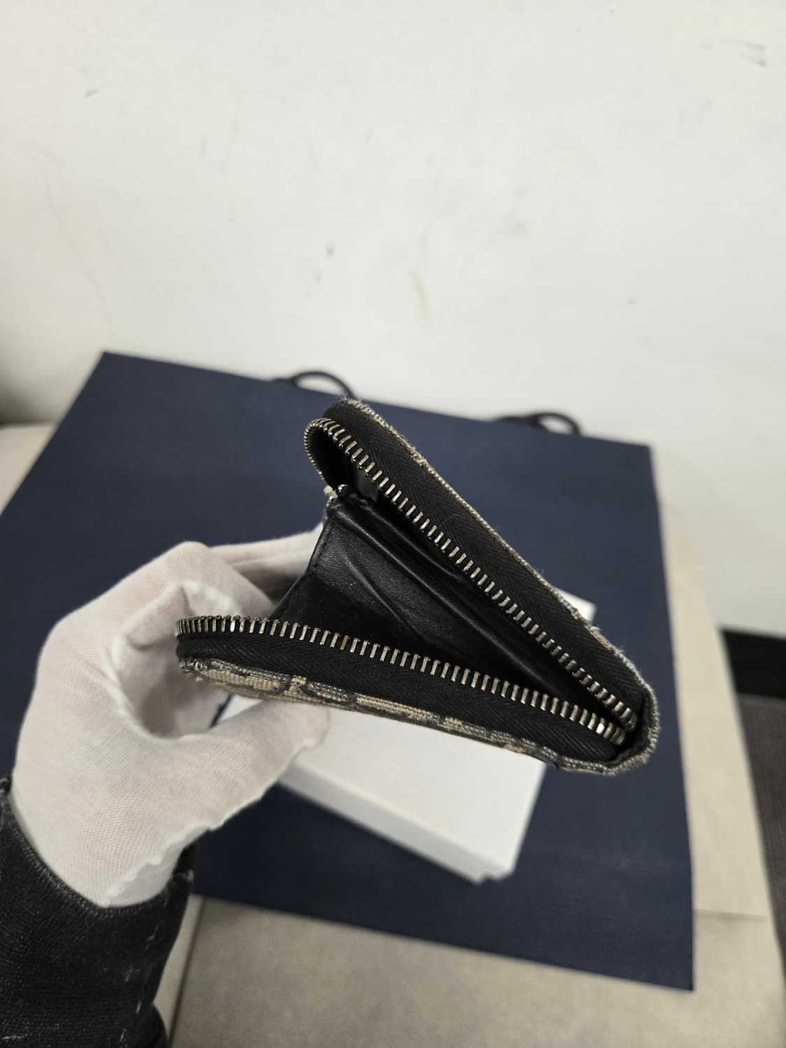 [보증서 정품] 디올 오블리크 지퍼돌이 장지갑 상품이미지2