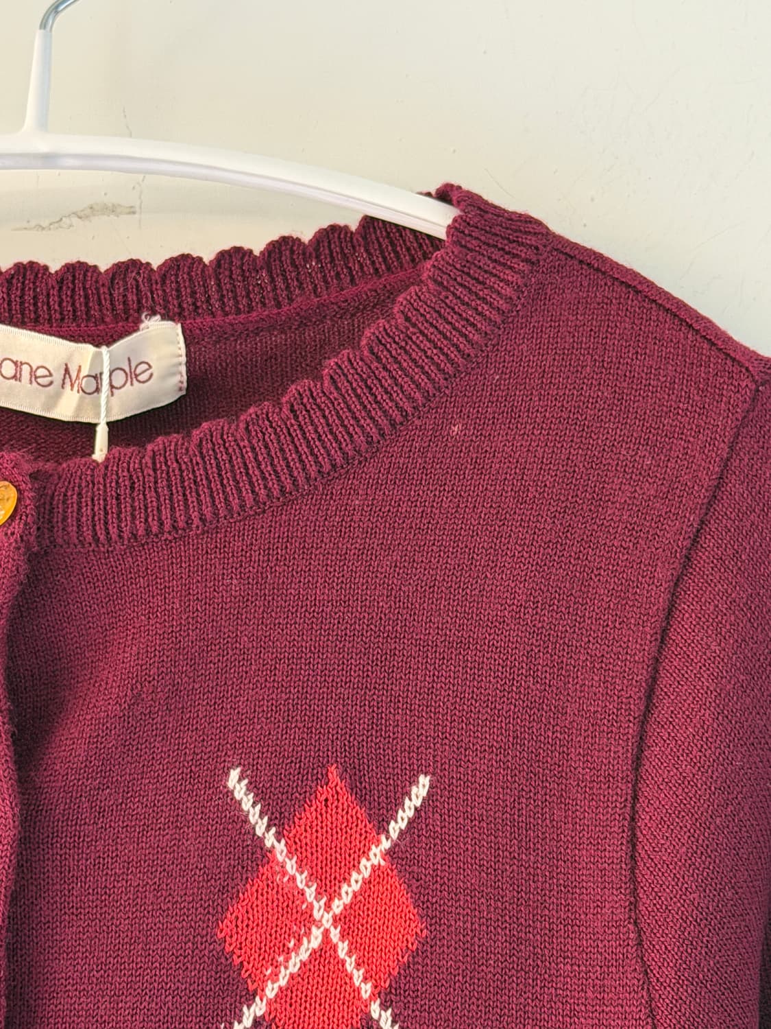 일본빈티지 클래식 아가일 울가디건 상품이미지6