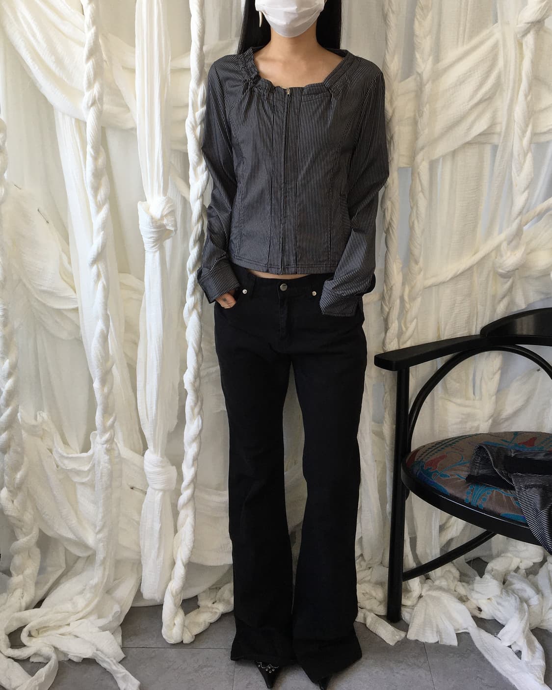 2way stripe pattern vest & jacket 상품이미지9