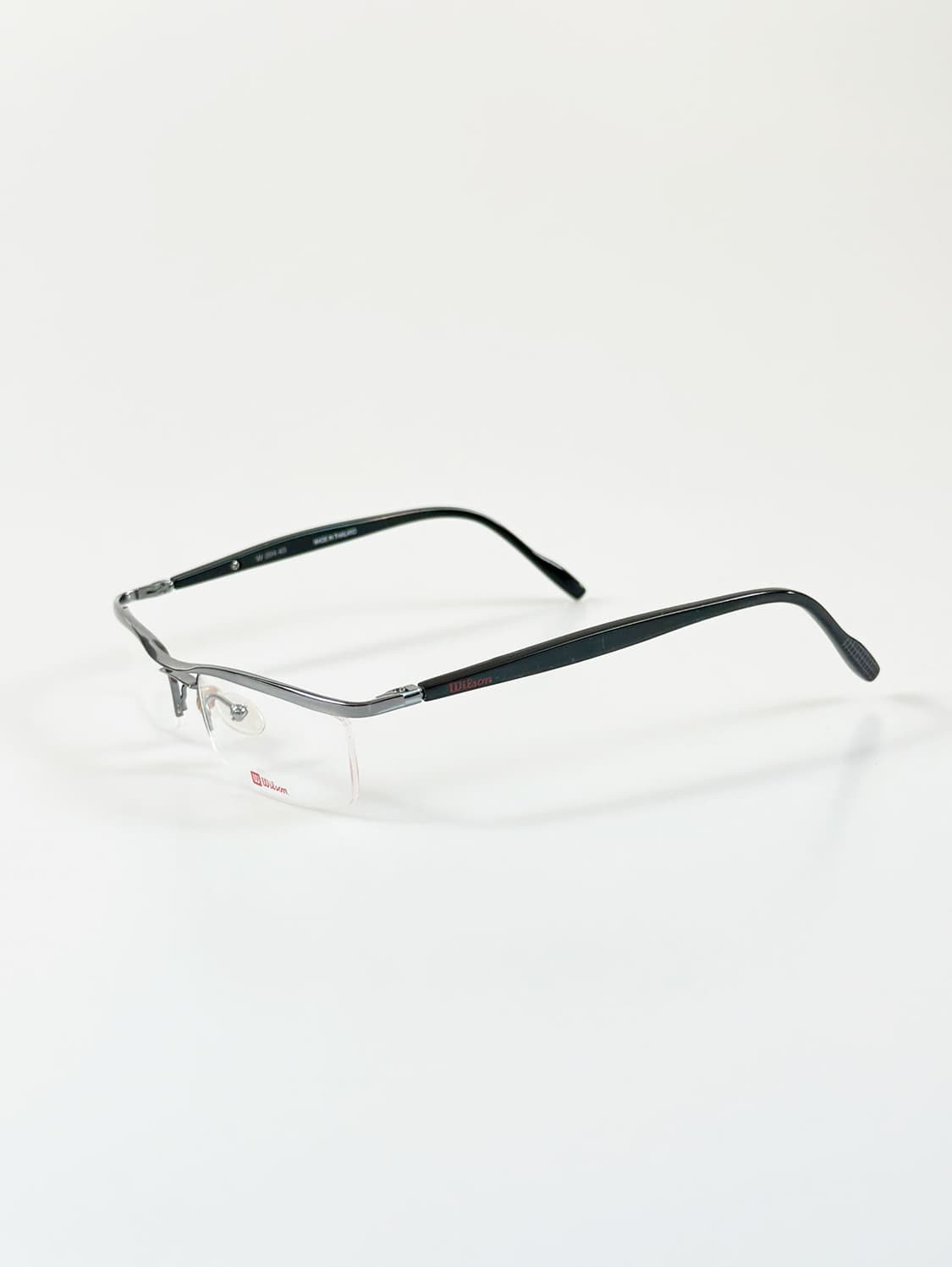 90s WILSON 실버 티타늄 반무테 스퀘어 빈티지 안경 상품이미지3