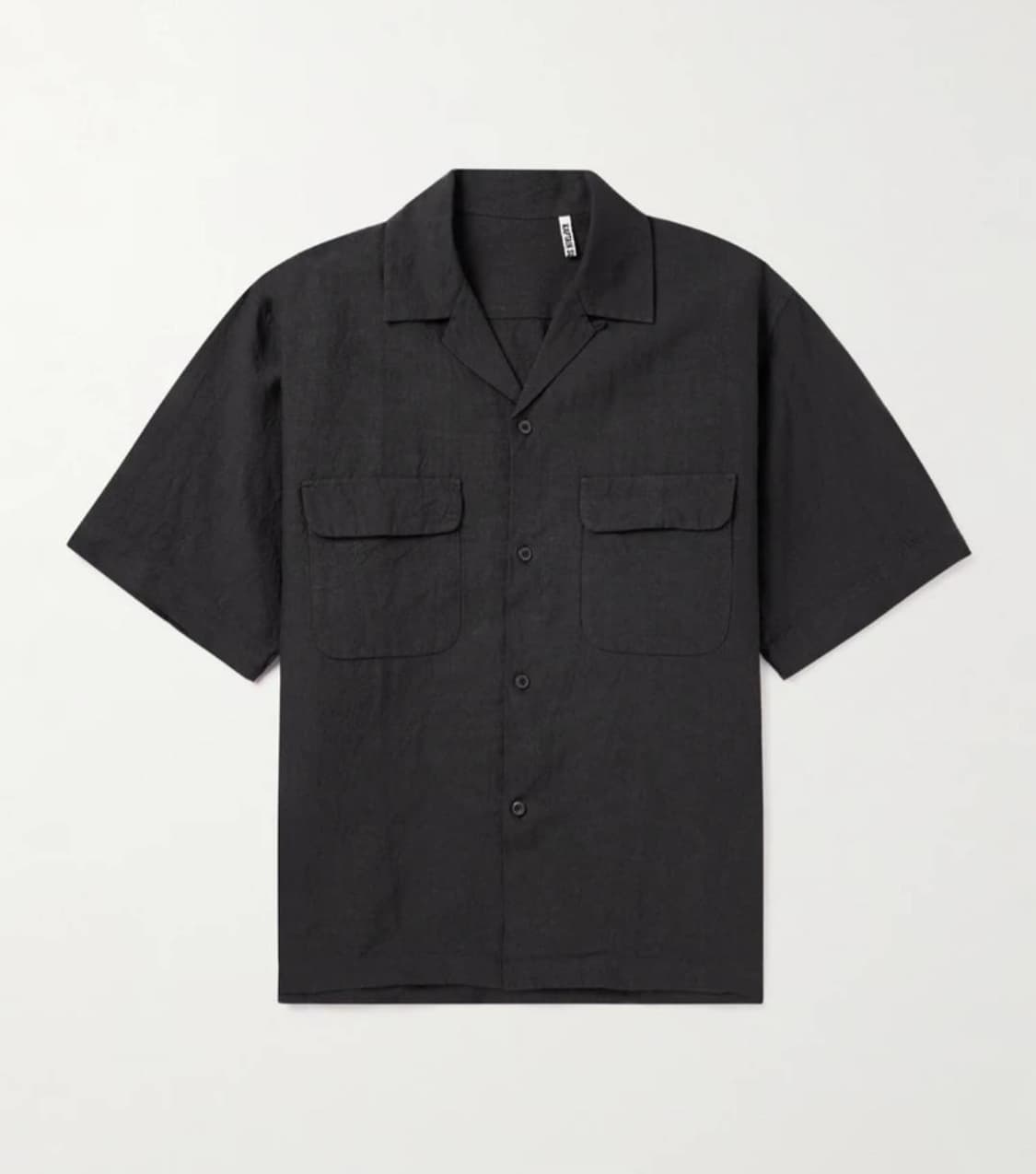 캡틴선샤인 린넨 실크 오픈카라 셔츠 블랙 40 상품이미지1