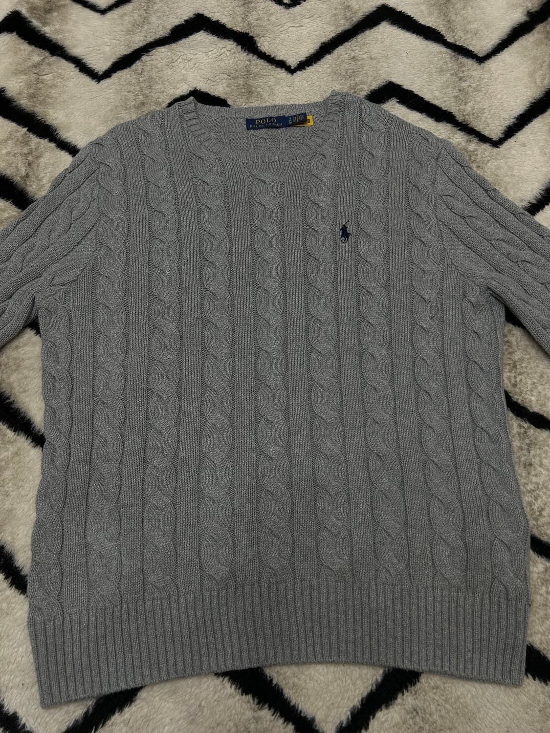 [실측L]폴로랄프로렌 라운드 케이블 니트/그레이 상품이미지4