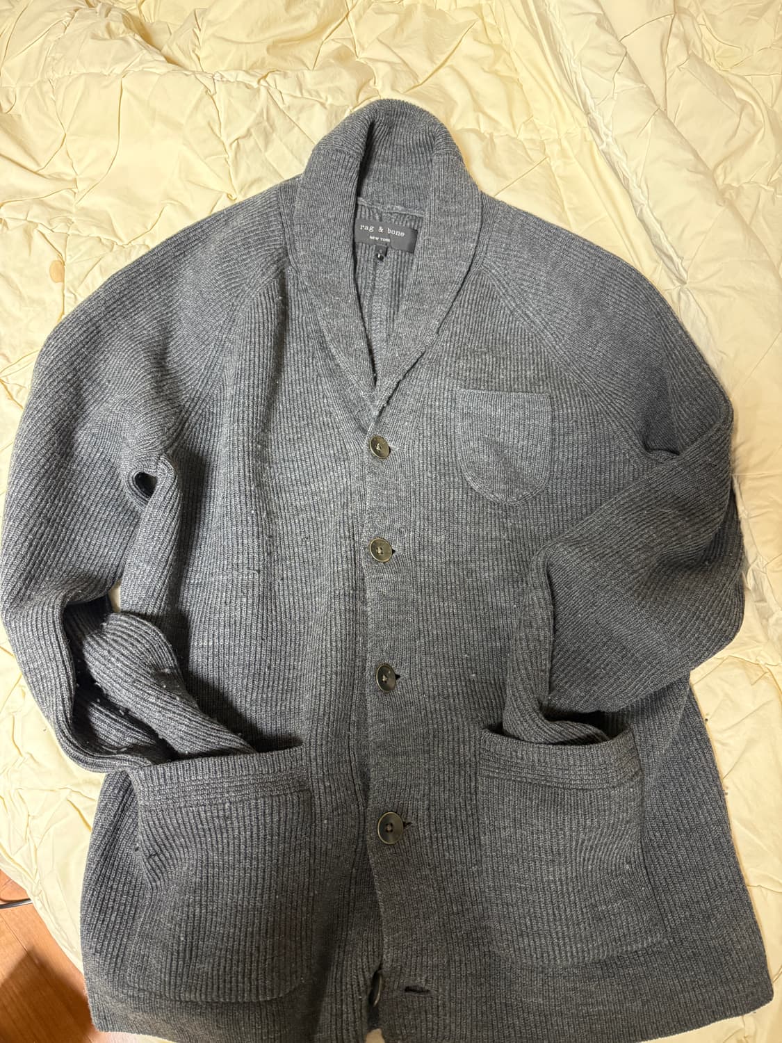 랙앤본 rag&bone 뉴욕 차콜색 숄카라 가디건 195000원 상품이미지1