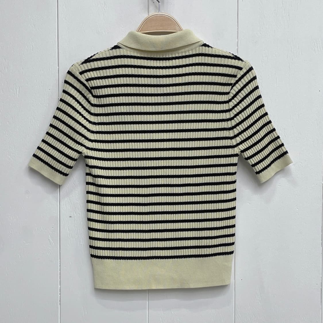 frrw 스트라이프 카라 반팔 니트 상품이미지3