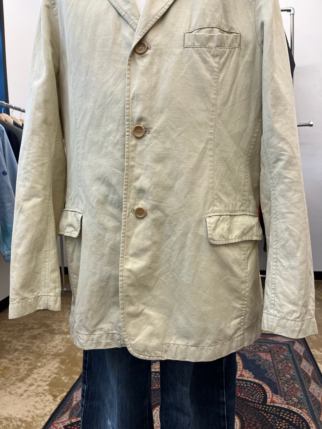 뉴 맨 린넨 블렌드 롱 블레이저 자켓 상품이미지4