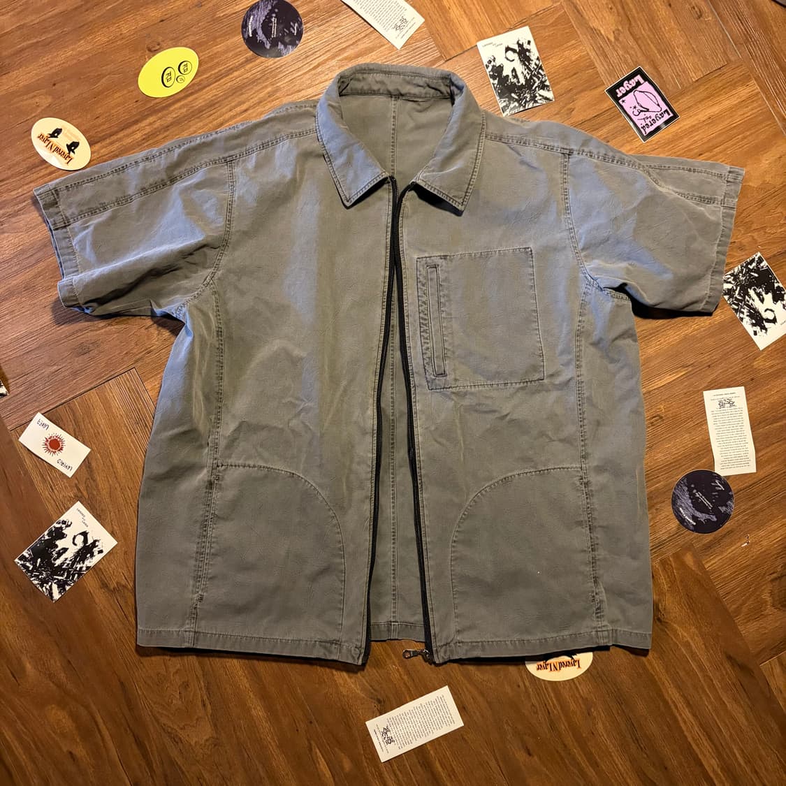 Evolution garment wash zip up half shirt 상품이미지3