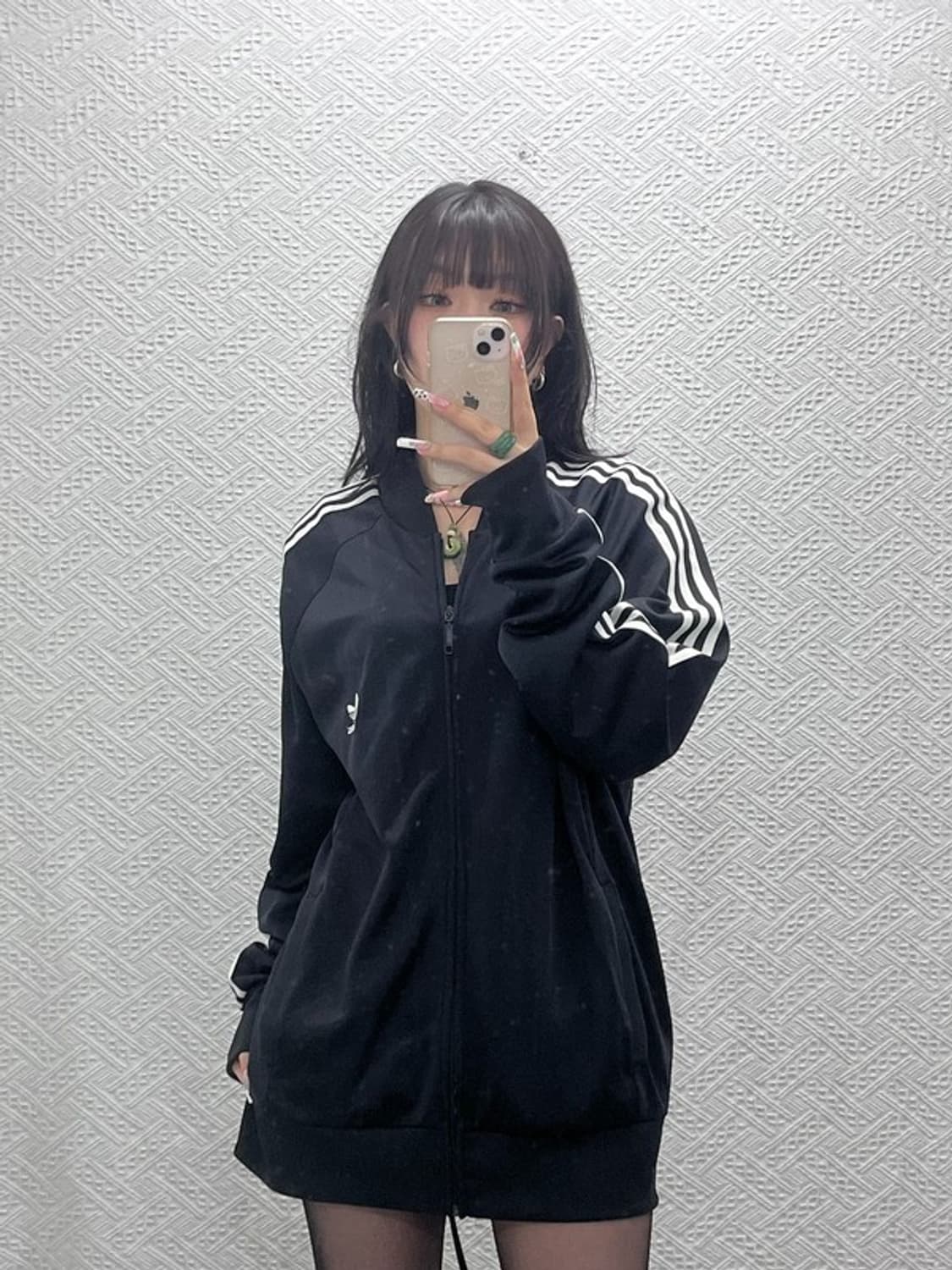 아디다스 흑탭 빈티지 오리지널 검흰 져지 집업 XL C11098 상품이미지2