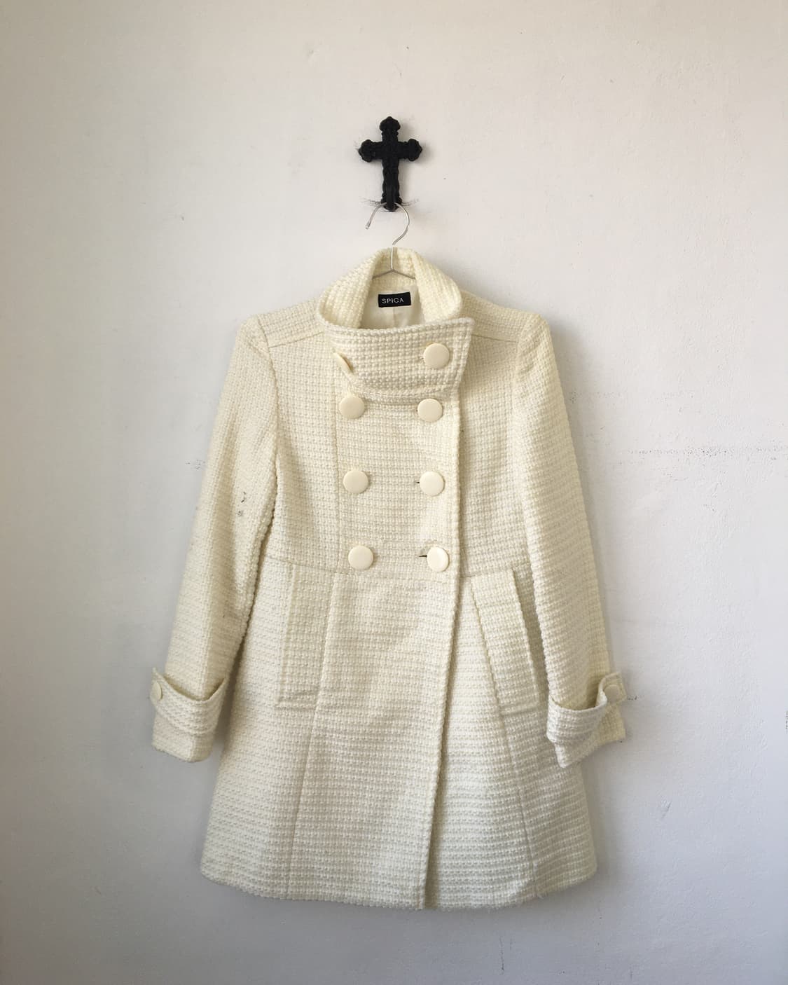 Double button high neck coat 상품이미지2