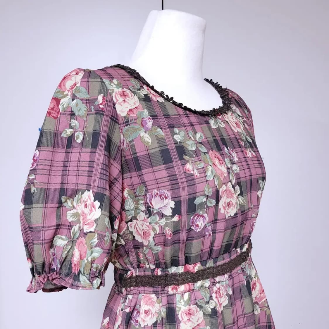 일본빈티지 가을풍 반팔 원피스  상품이미지3