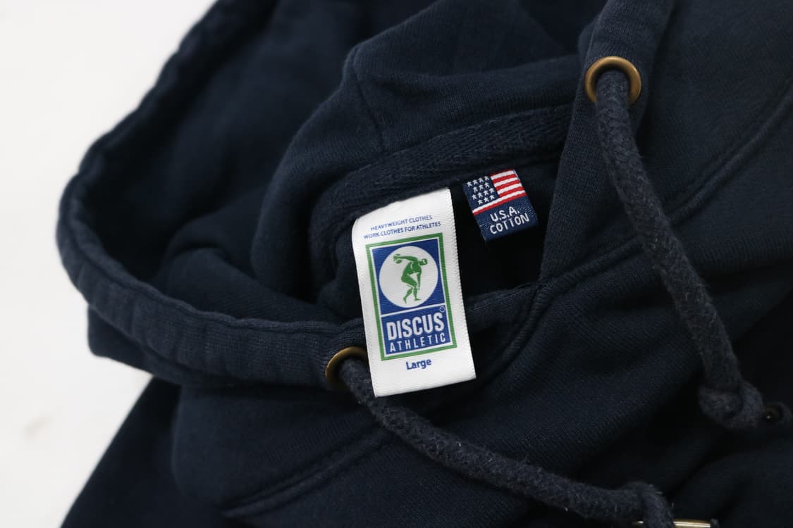 DISCUS 디스커스 애슬레틱 헤비웨이트 USA 코튼 네이비 후드티셔츠 상품이미지6