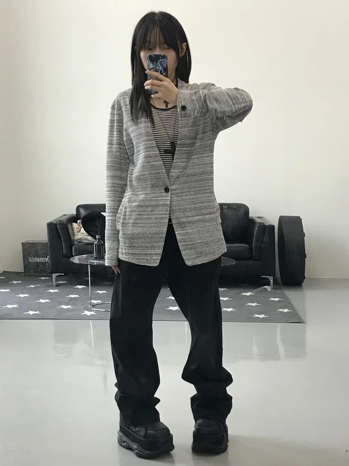 니콜클럽 그레이 가디건 상품이미지1