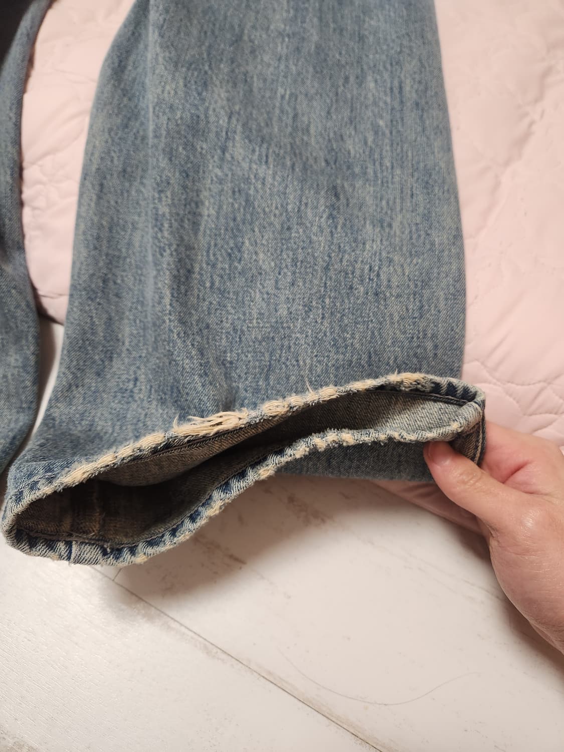 러프사이드 드레이프 데님 라이트블루 2사이즈 팝니다 상품이미지5