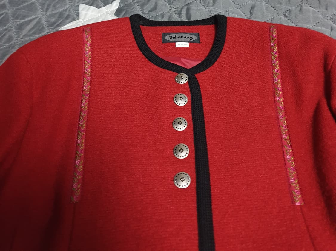 벨리시망 플라워 스티치 아웃포켓 울 자켓 버건디 (88) 상품이미지2