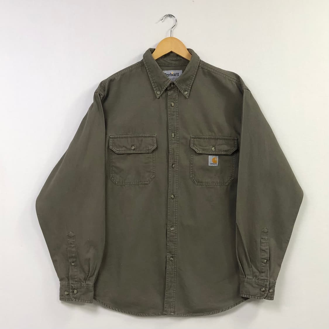 105 칼하트 카키 헤비 워크 셔츠 상품이미지2