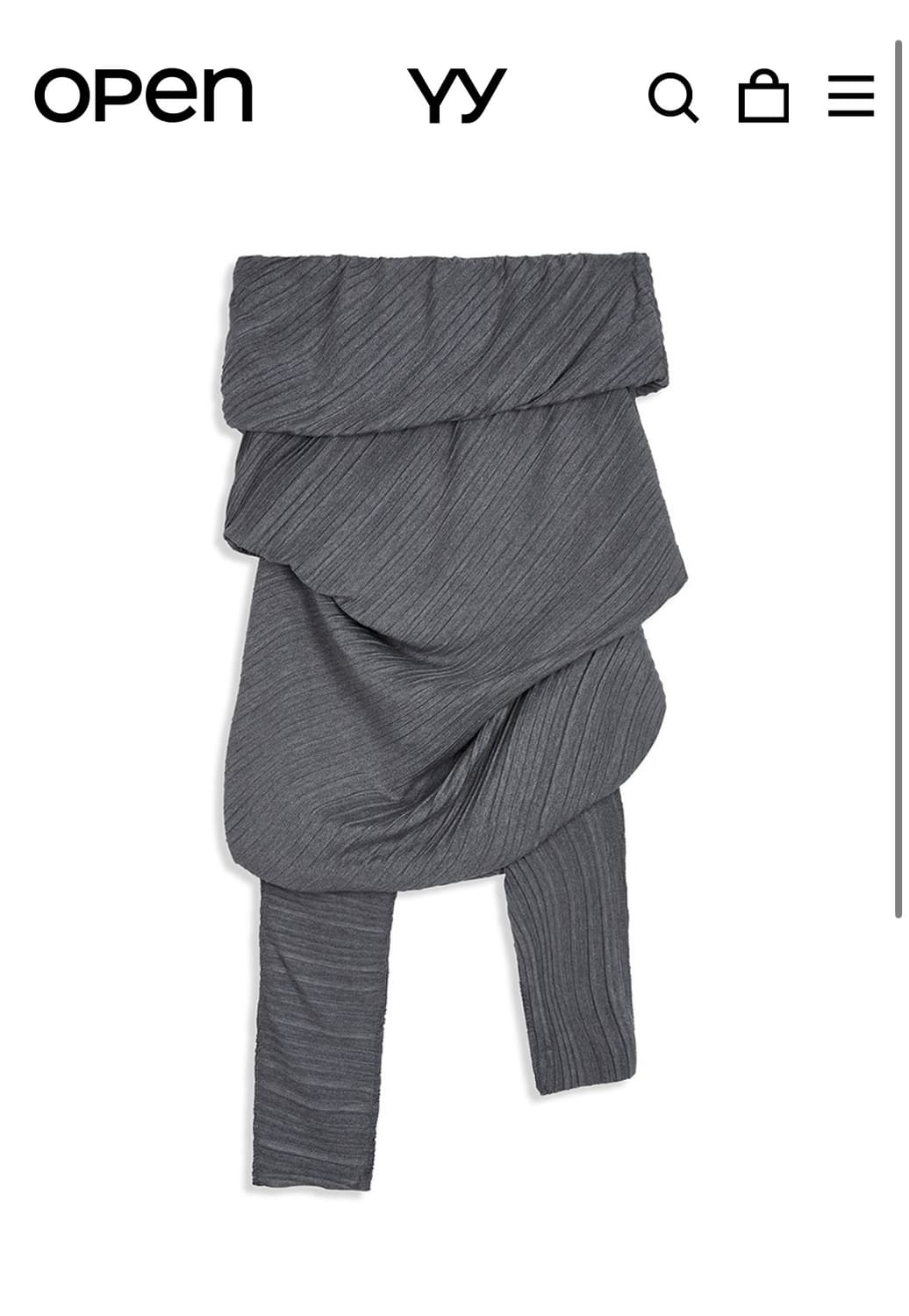 Open yy pleats skirt gray M 상품이미지1