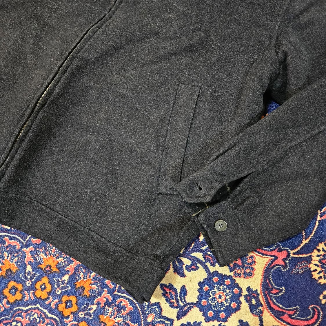 마에스트로 울(Wool) 카라넥 집업 봄버자켓 95size 상품이미지6