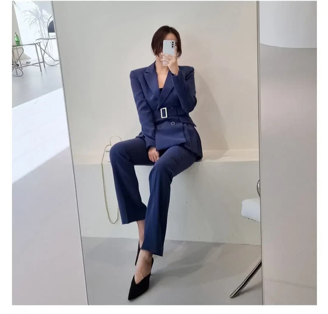 베키룸 벨트자켓정장세트부츠컷투피스세트원피스플리츠슬렉스빈티지수트하이웨스트 상품이미지3