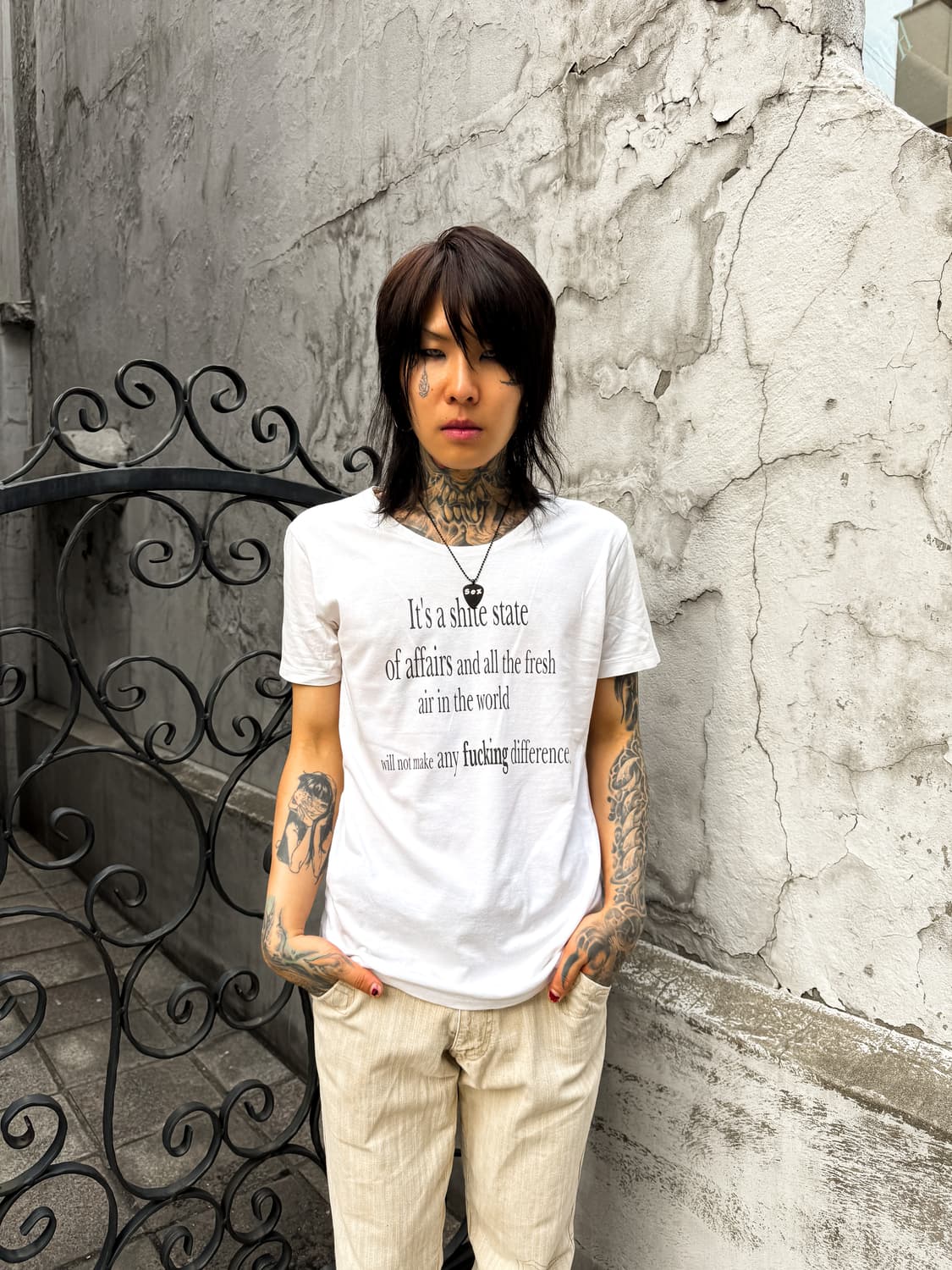 Johnbull – Statement Print U-Neck T-shir 상품이미지2