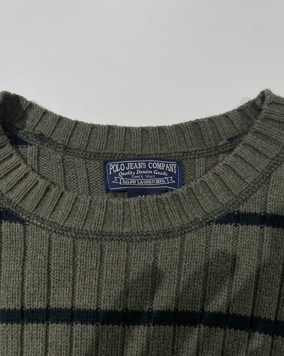 폴로 진스 카키 스트라이프 크루넥 니트 상품이미지7