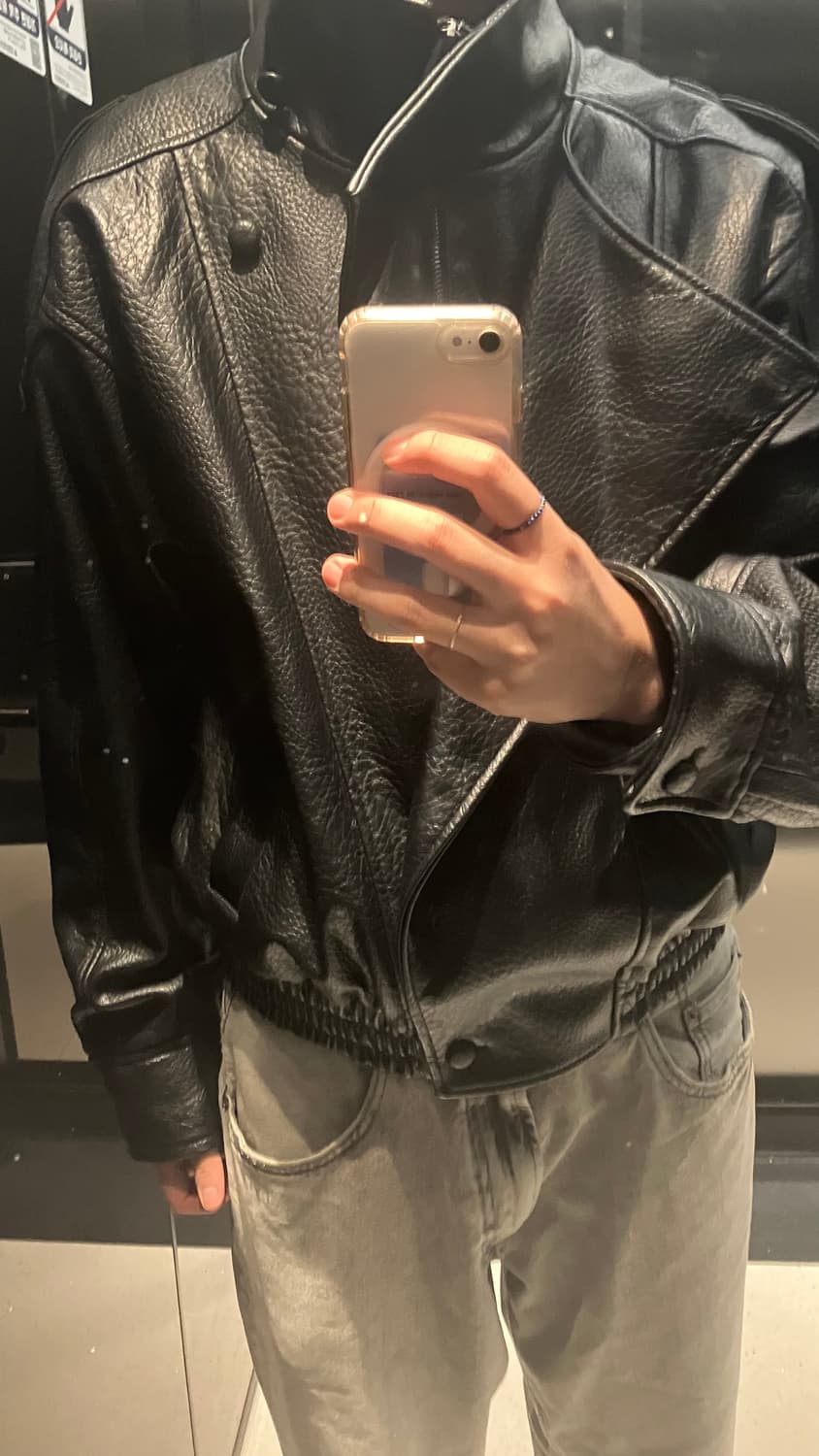 자라 페이크 레더자켓 입생로랑맛 상품이미지2