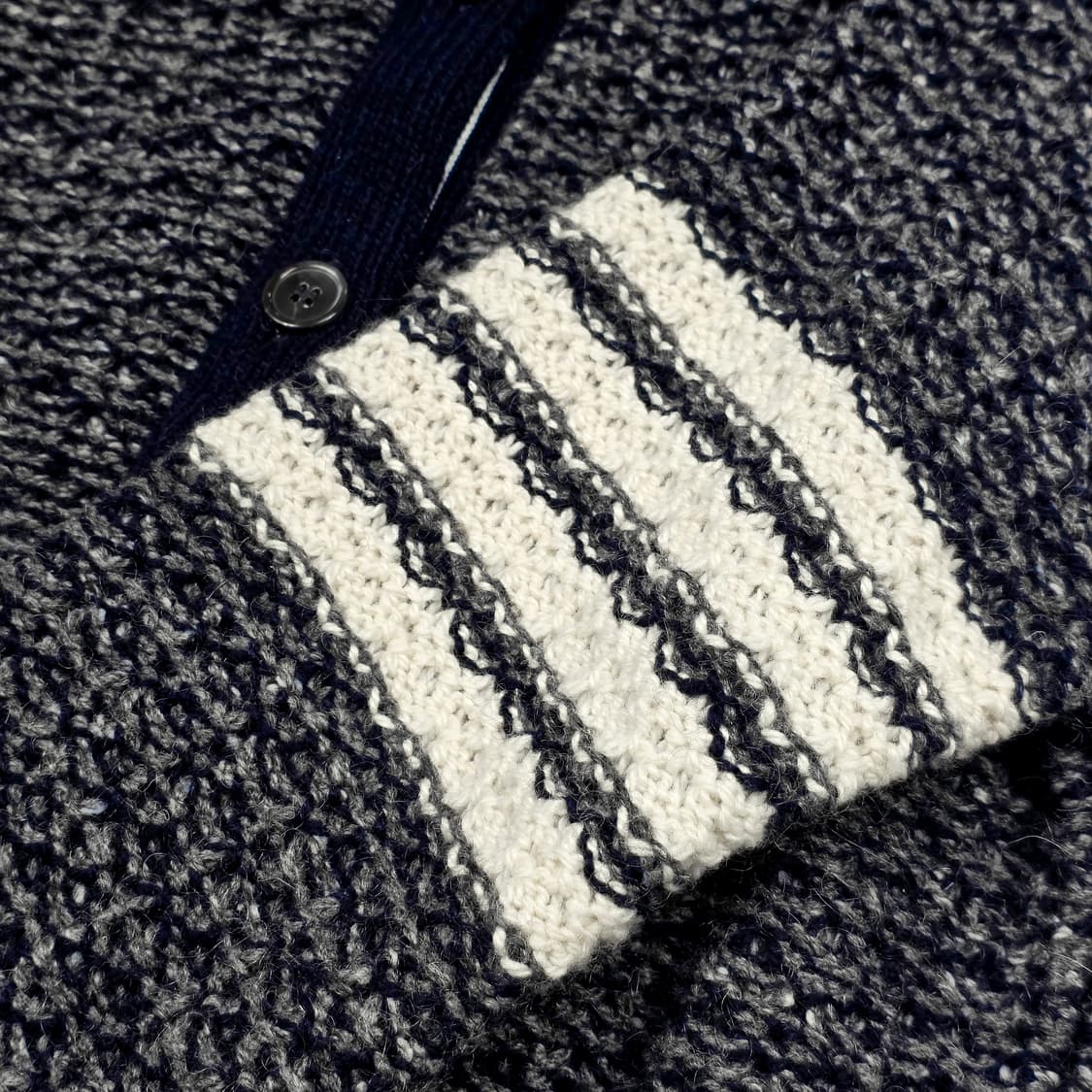 톰브라운 여성 4바 레글런 모헤어 트위드 폴로 가디건 상품이미지3