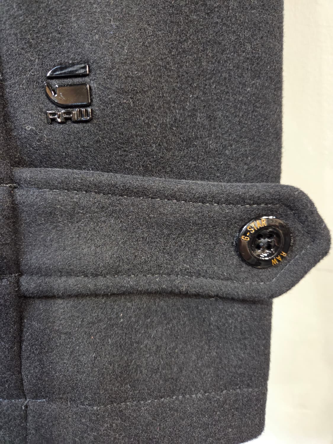 G-SYAR 검정색 하이넥 모직 코트(XS) 상품이미지3