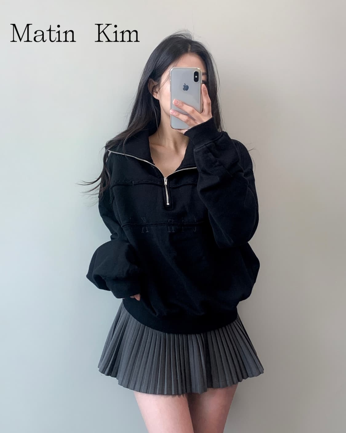 마뗑킴 반집업 맨투맨 상품이미지3