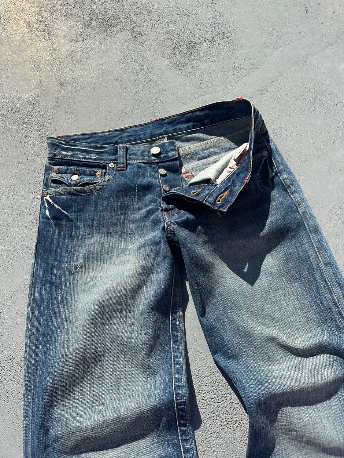 30) 트루 릴리전 남성 y2k 로우라이즈 스트레이트 데님팬츠 상품이미지7