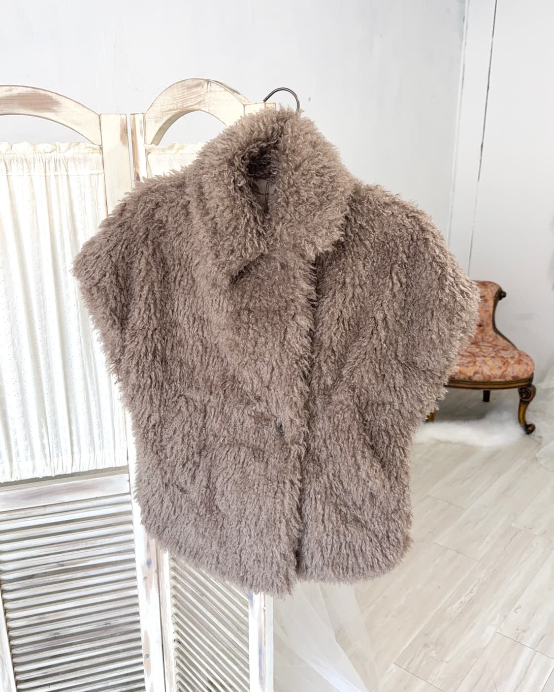 Mocha mousse fur half jacket 상품이미지8