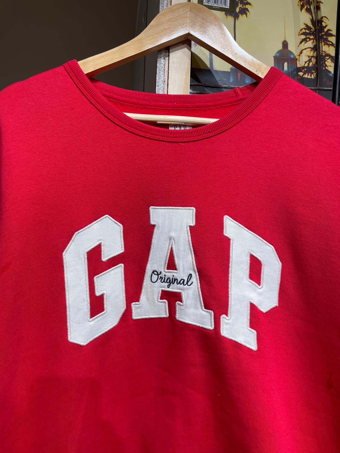 갭 빅로고 레드 스웻셔츠 상품이미지3