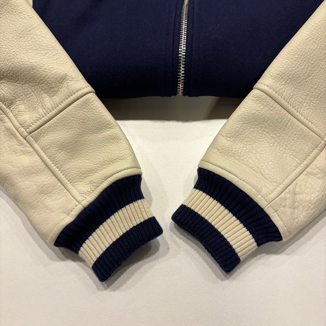 [XS] 캘빈클라인 진 울 1978 레더 배색 스타디움 자켓 C228 상품이미지6