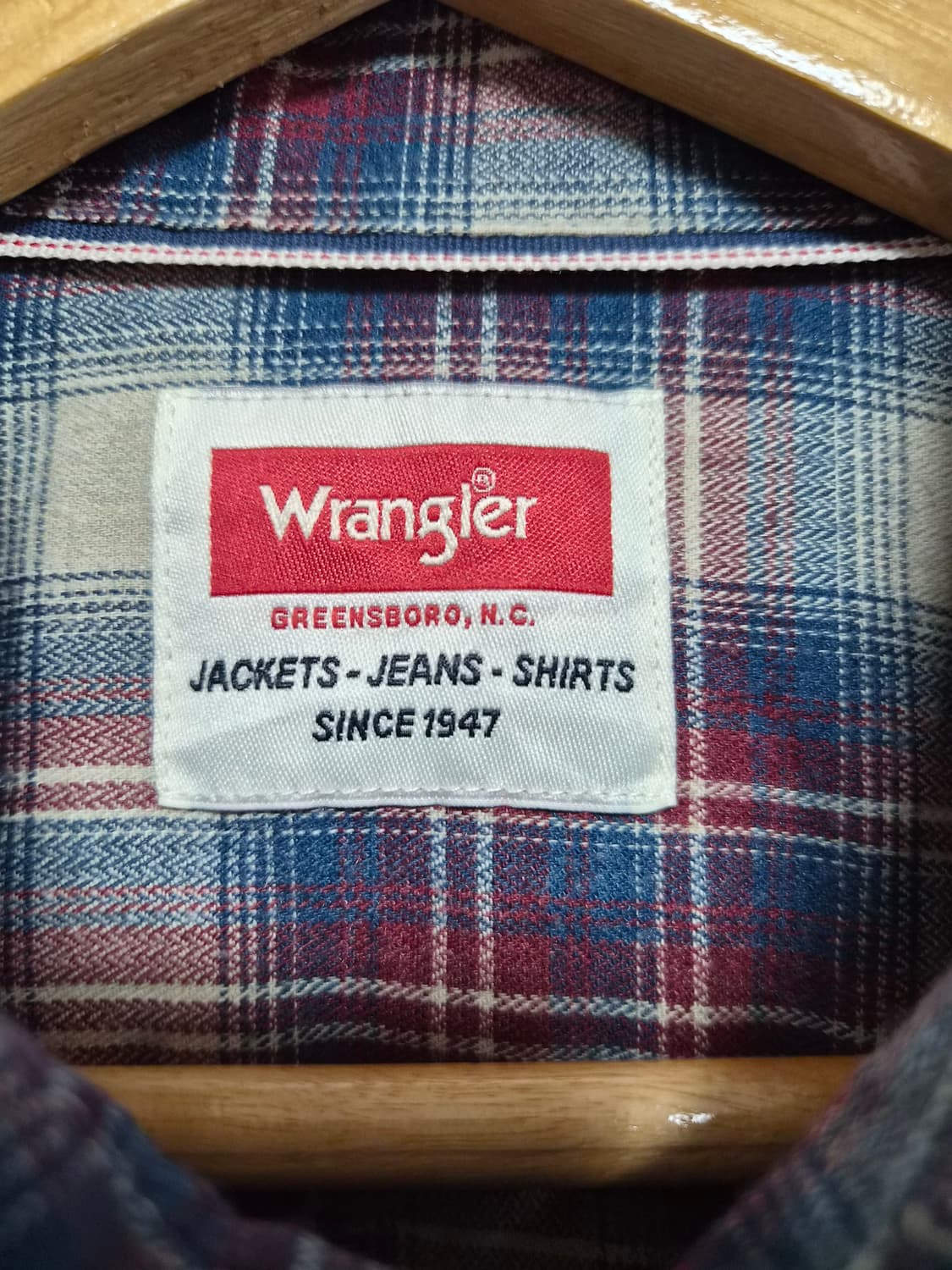 랭글러Wrangler 체크 셔츠 M사이즈 - S293 상품이미지4