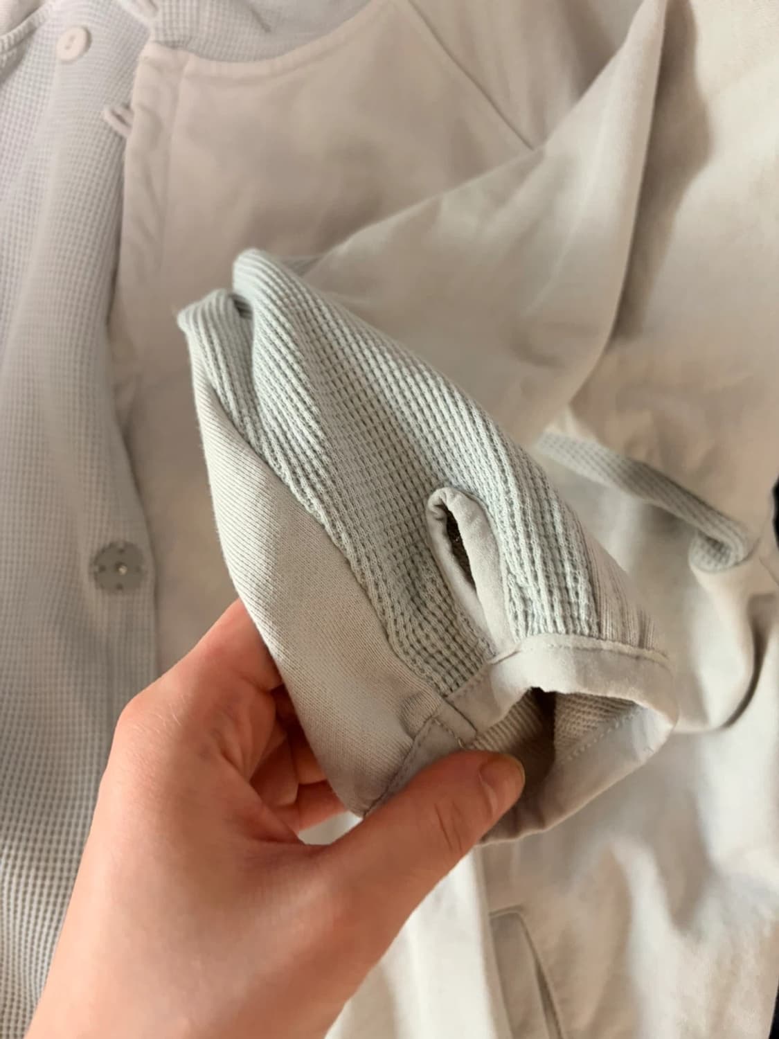 더콜디스트모먼트 TCM 버튼 와플자켓 (스카이블루) 상품이미지5