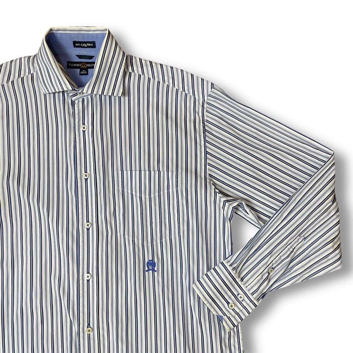 타미힐피거 블루 스트라이프 원포켓 긴팔 셔츠 M 상품이미지3