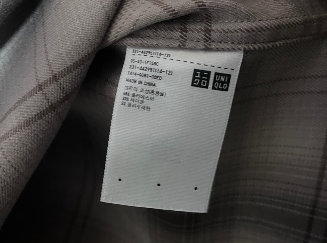 유니클로 U 헤비 플란넬 셔츠(L) 상품이미지4