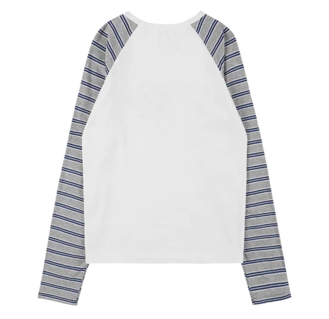 패치 스트라이프 레글런 티 상품이미지2