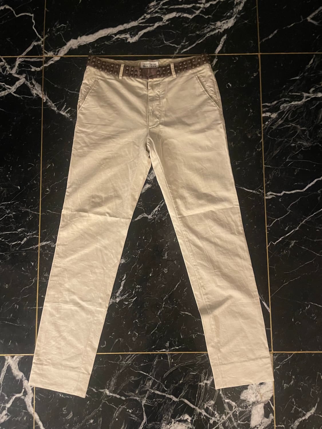 마르지엘라 07ss 레더 벨트 트라우저 상품이미지1