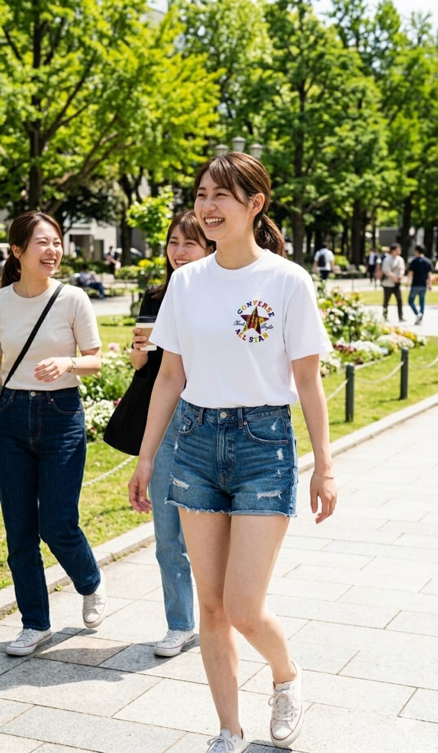 [L] 컨버스 척테일러 올스타 사가라 무지개 자수 반팔 티셔츠 상품이미지2