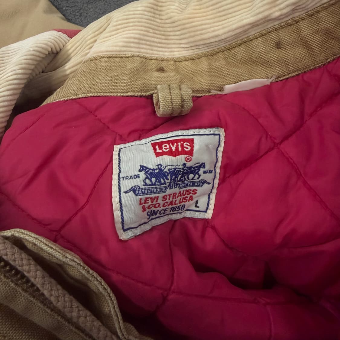 [ 정품/L ] 리바이스 퀄팅 누빔 후드 워크 자켓 상품이미지5