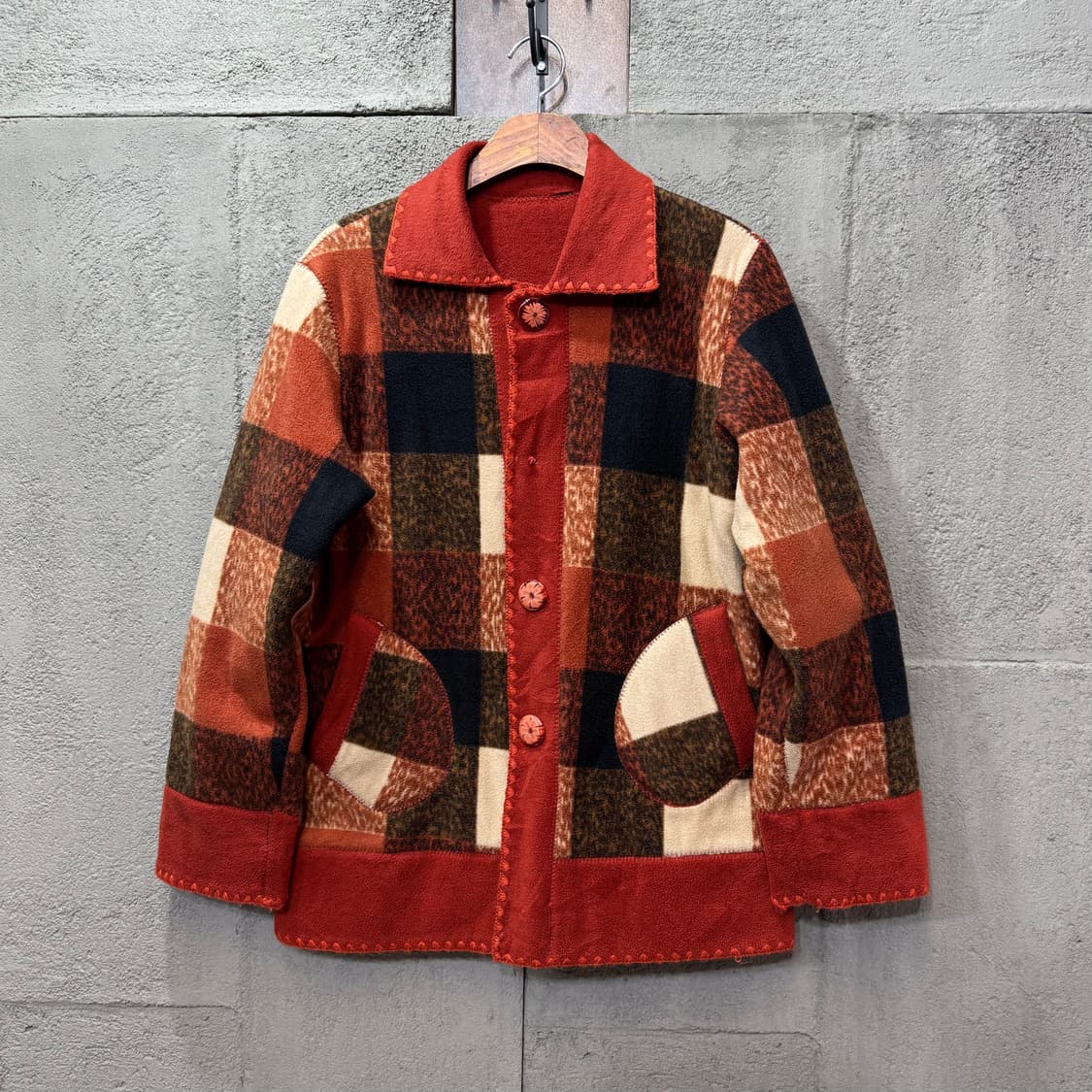 제팬 히피스타일 핸드메이드 리버시블 플리스 자켓 (L)  상품이미지1