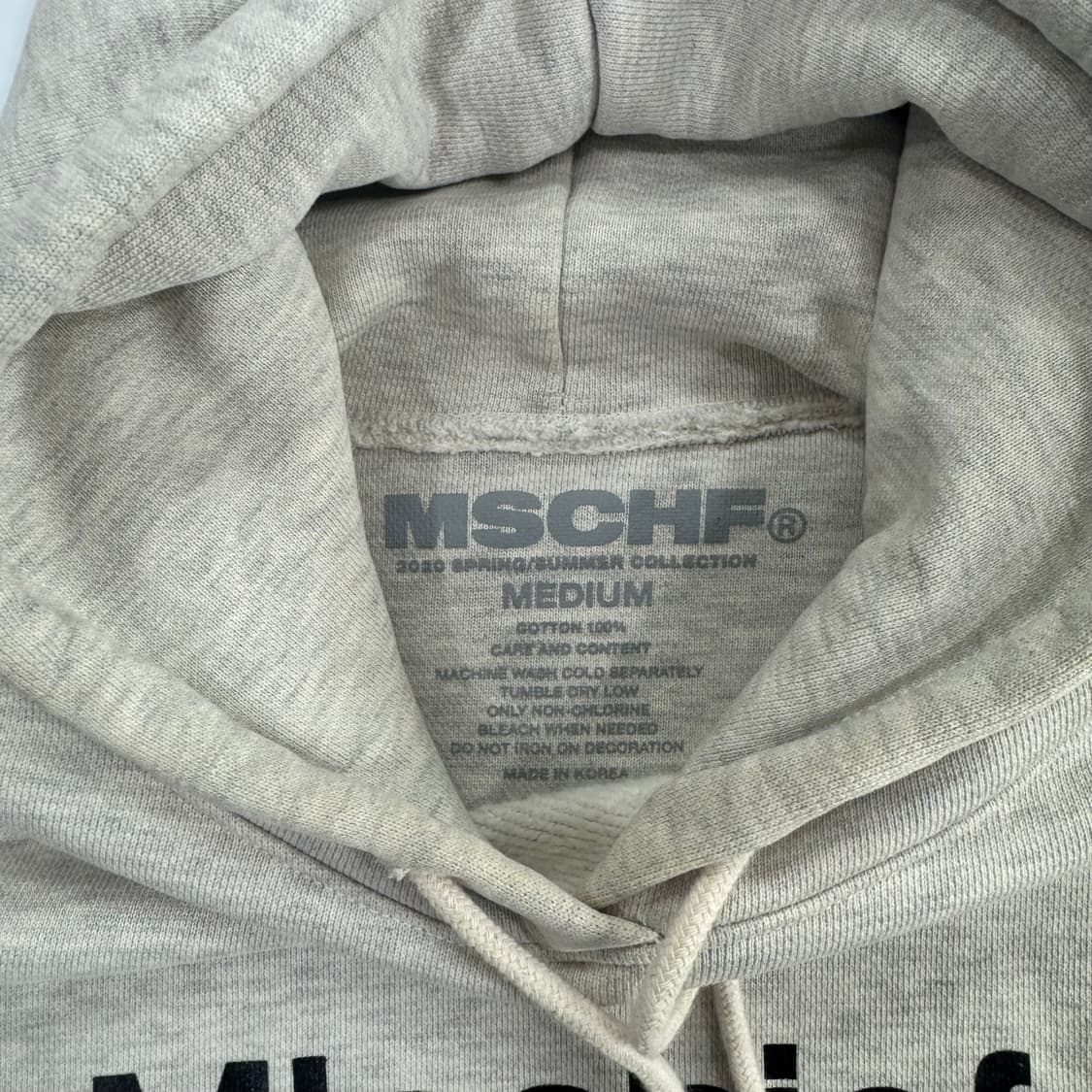 Mischief 미스치프 블랙로고 아이보리 멜란지 후드티  상품이미지7
