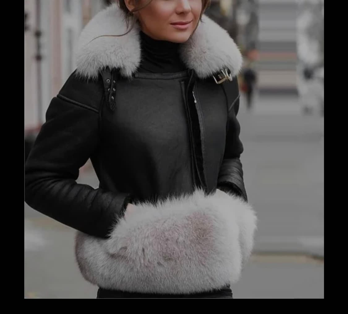 [천연양털/폭스퍼] 블랙 무스탕 라이더 상품이미지1