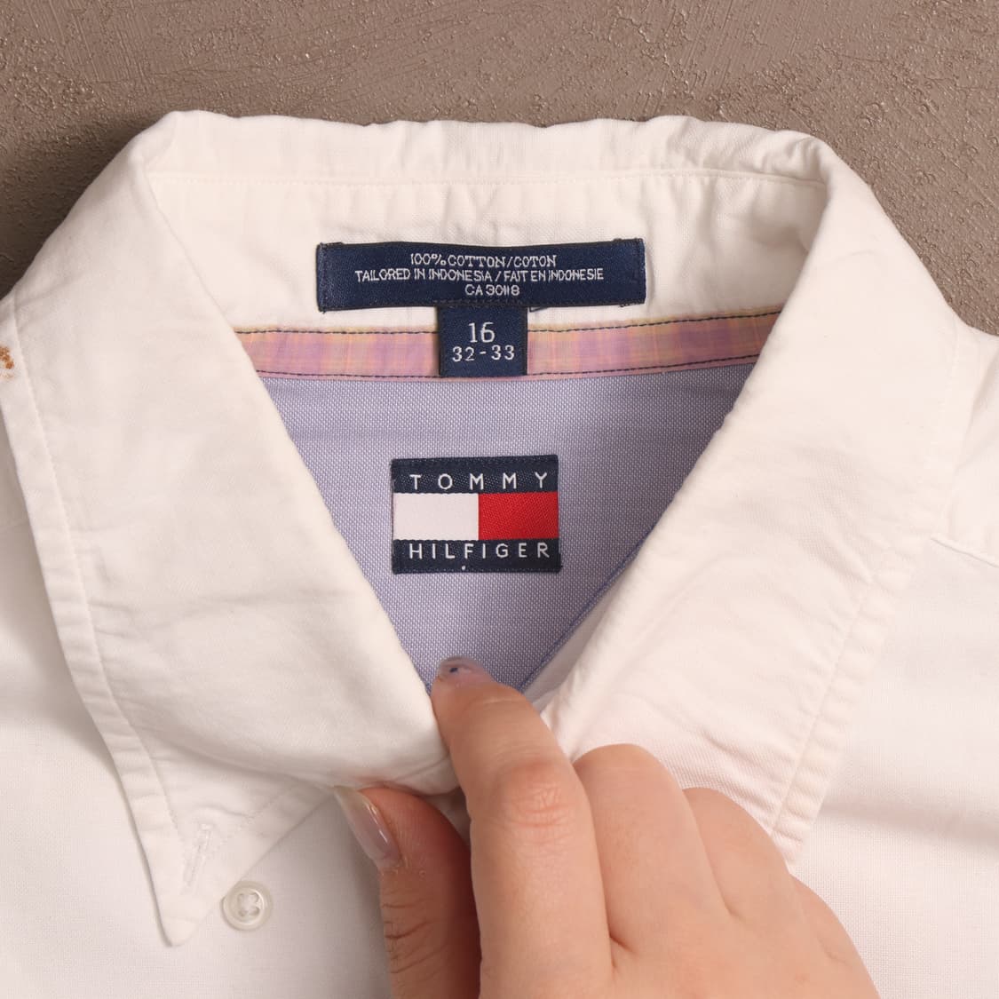 90's 타미힐피거 코튼 화이트 셔츠 A1447 상품이미지3