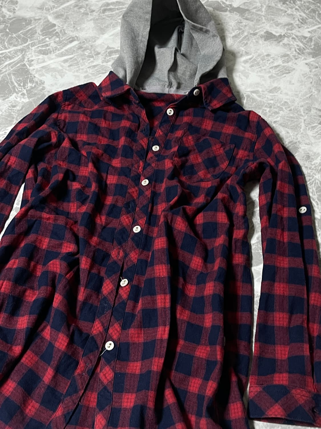 (Unknown)00's check hoody shirts 상품이미지3