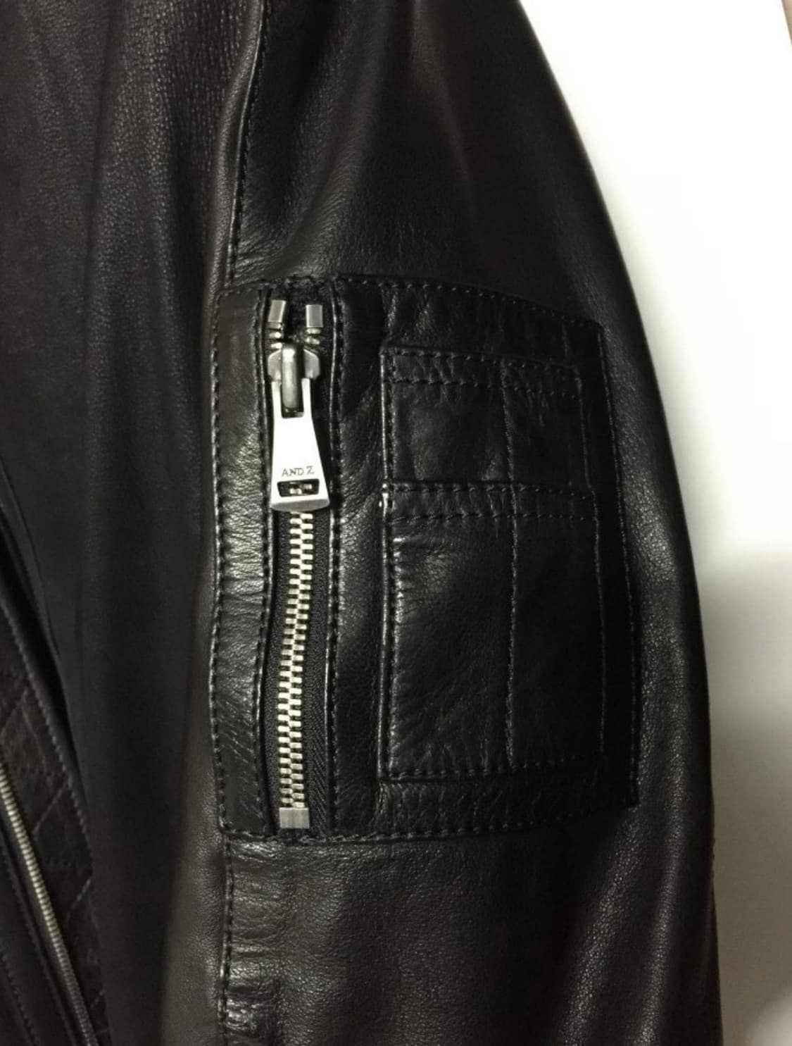 지오지아 앤드지 블루종 MA-1 가죽자켓(L 100) 새상품 상품이미지4