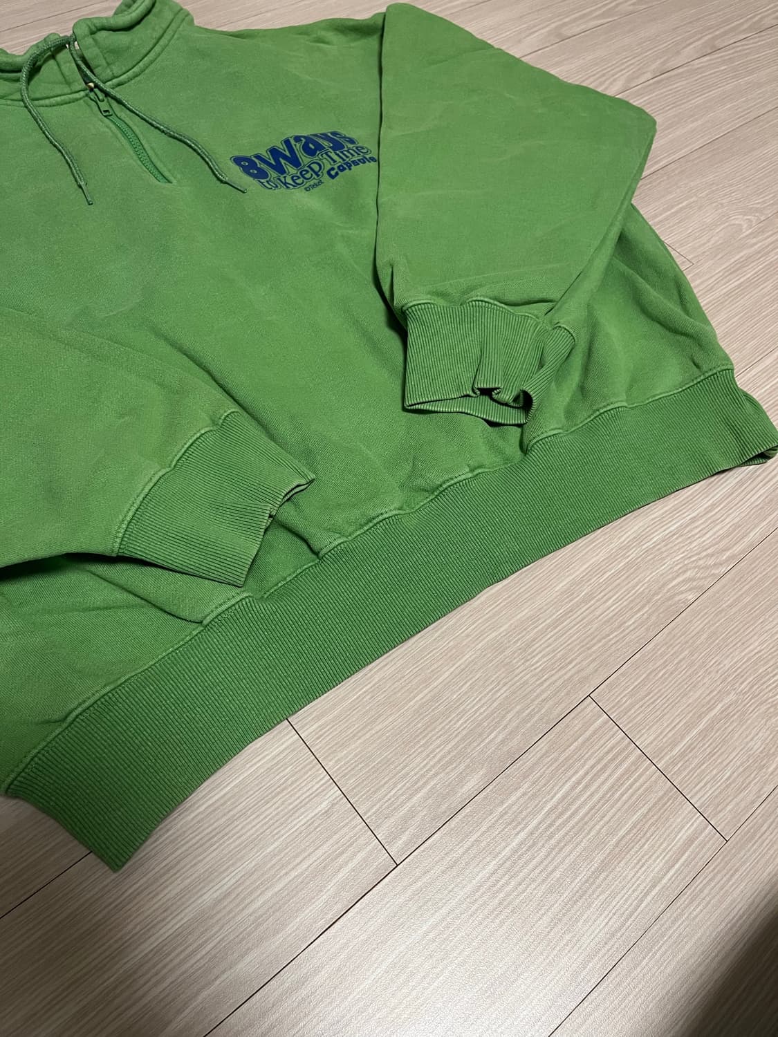 테켓 하프집업 맨투맨 그린 상품이미지4