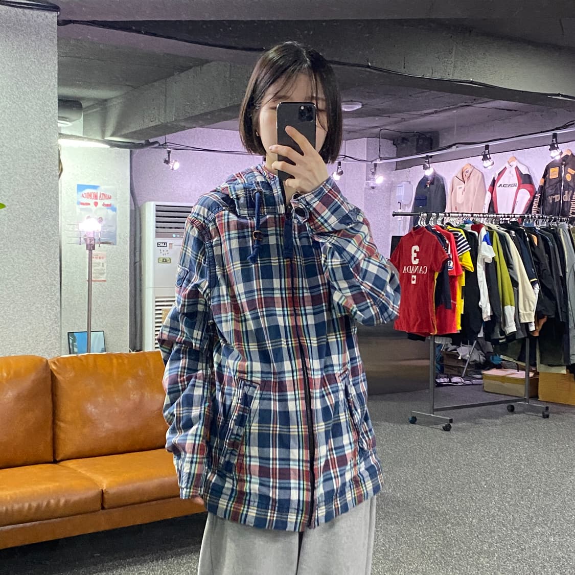 아베크롬비 암로고 파인 포인트 체크 후디드 자켓 B4564  상품이미지1