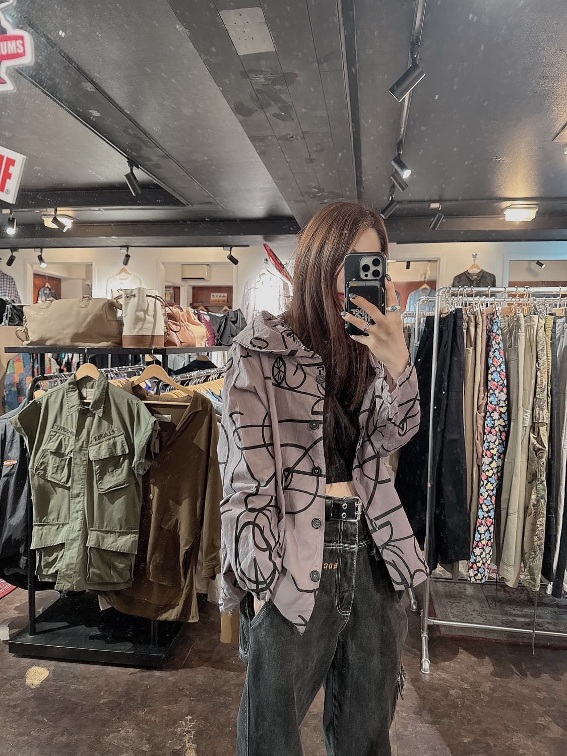 일본빈티지 JPN 기하학 패턴 셔링 자켓 상품이미지9